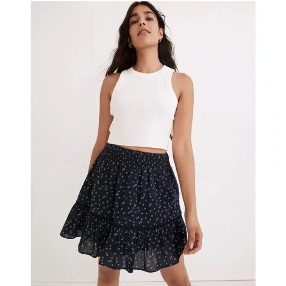 NWT Madewell  Floral Print Ruffle Skirt Size S